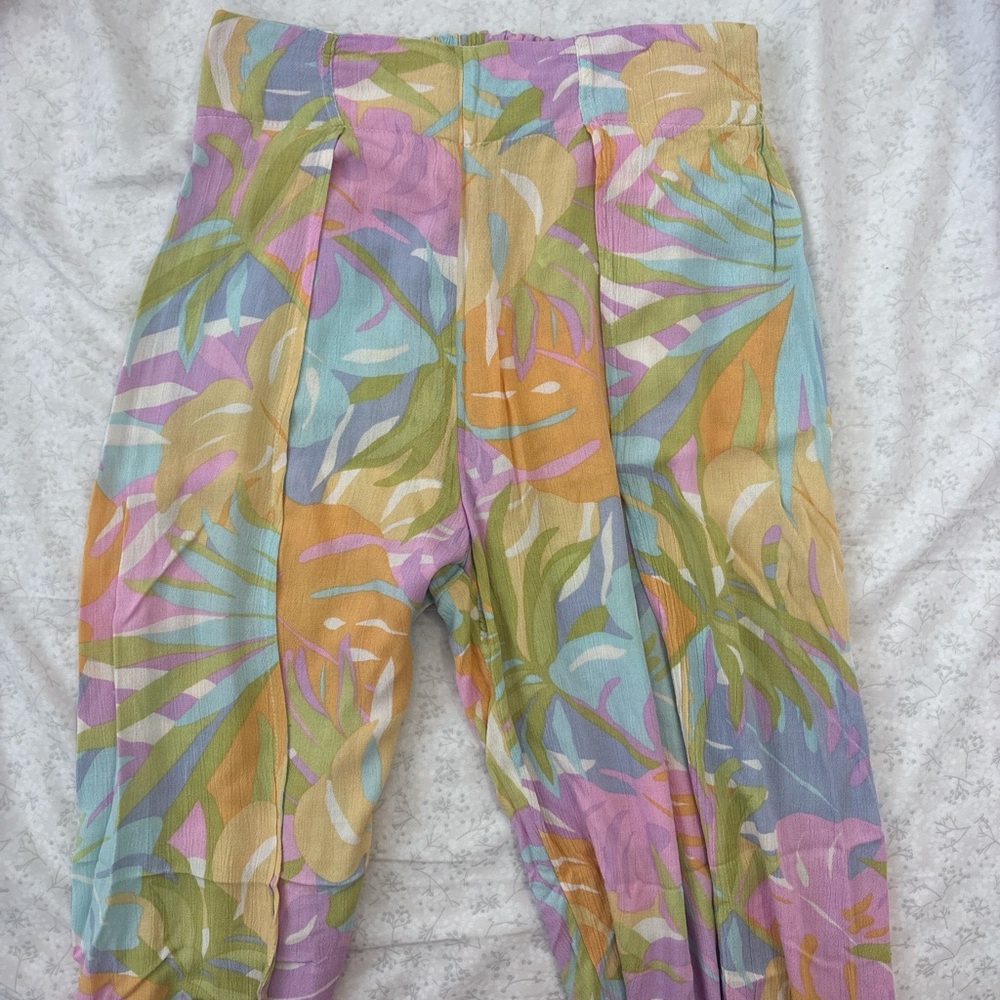 Colorful Tropical Print Pants
